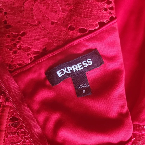 Gorgeous Express Red Lace Corset Waist Cocktail Dress - Picture 4 of 10